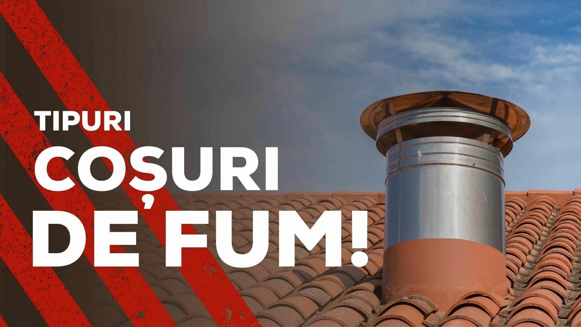 imaginea reprezinta un corn de inox si textul tipuri cosuri de fum