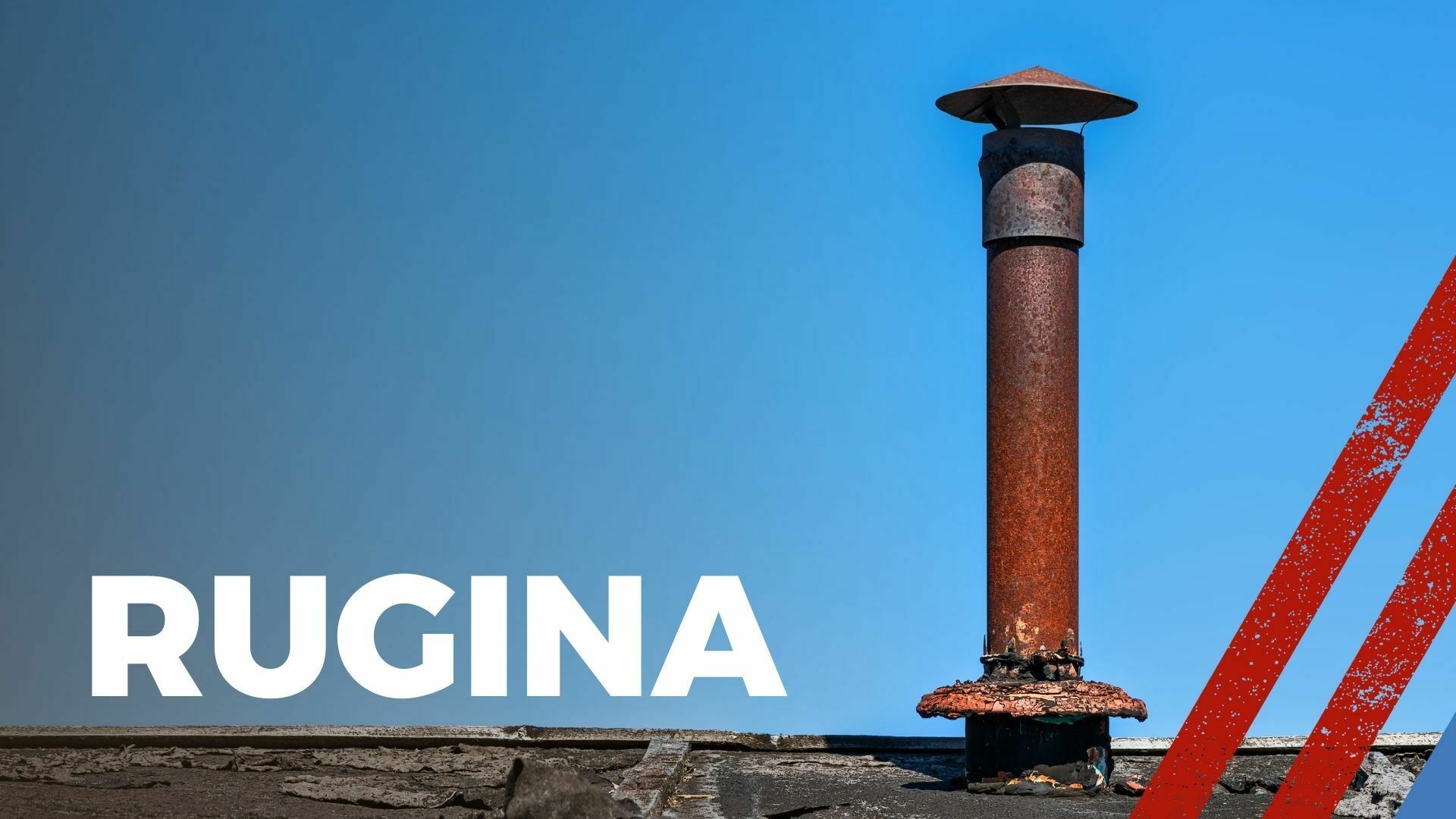 Imagine cu un coș de fum ruginit