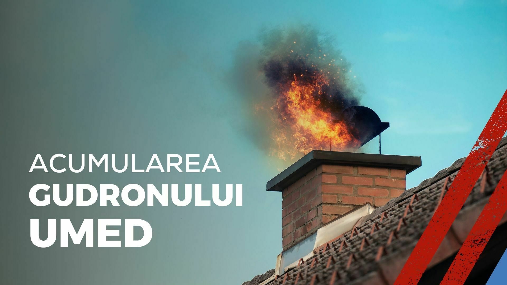 Imagine cu un coș de fum în flăcări