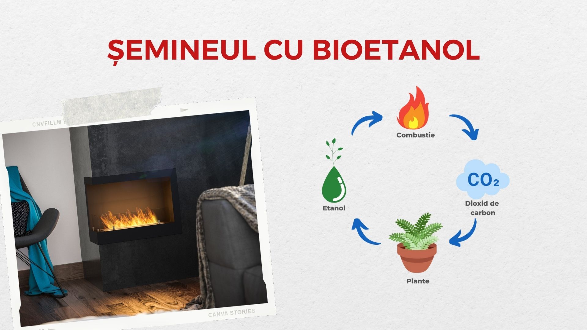 Imagine cu un bioșemineu