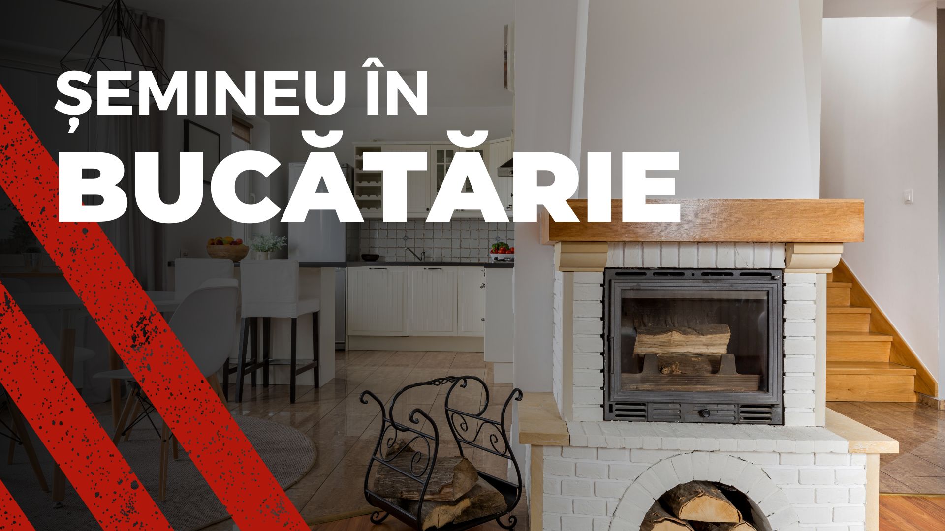 șemineu în bucătărie