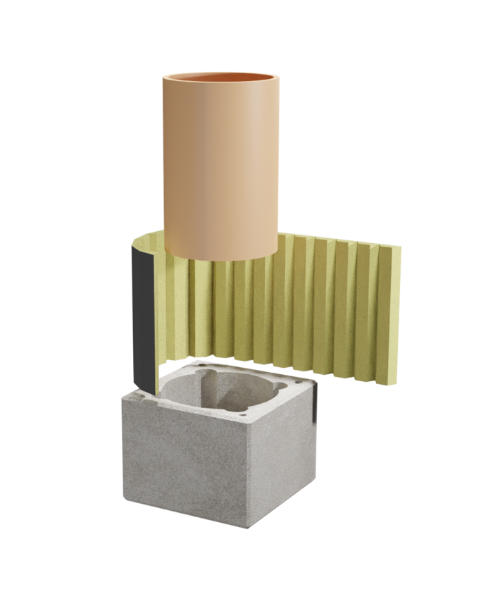 Professzionális kémény – PracticHorn – 8 m magasság, 180 mm belső átmérő, 35×35 cm külső méret, 90°-os csatlakozás - Image 10