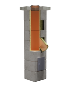 Professzionális kémény – PracticHorn – 7 m magasság, 180 mm belső átmérő, 35×35 cm külső méret, 45°-os csatlakozás - Image 2