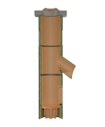 Professzionális kémény – PracticHorn – 7 m magasság, 180 mm belső átmérő, 35×35 cm külső méret, 45°-os csatlakozás - Image 3