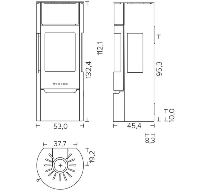HWAM WIKING LUMA 5 oldalsó üveggel és hőtároló kövekkel ellátott, 7 kW-os fatüzelésű kályha - Image 3